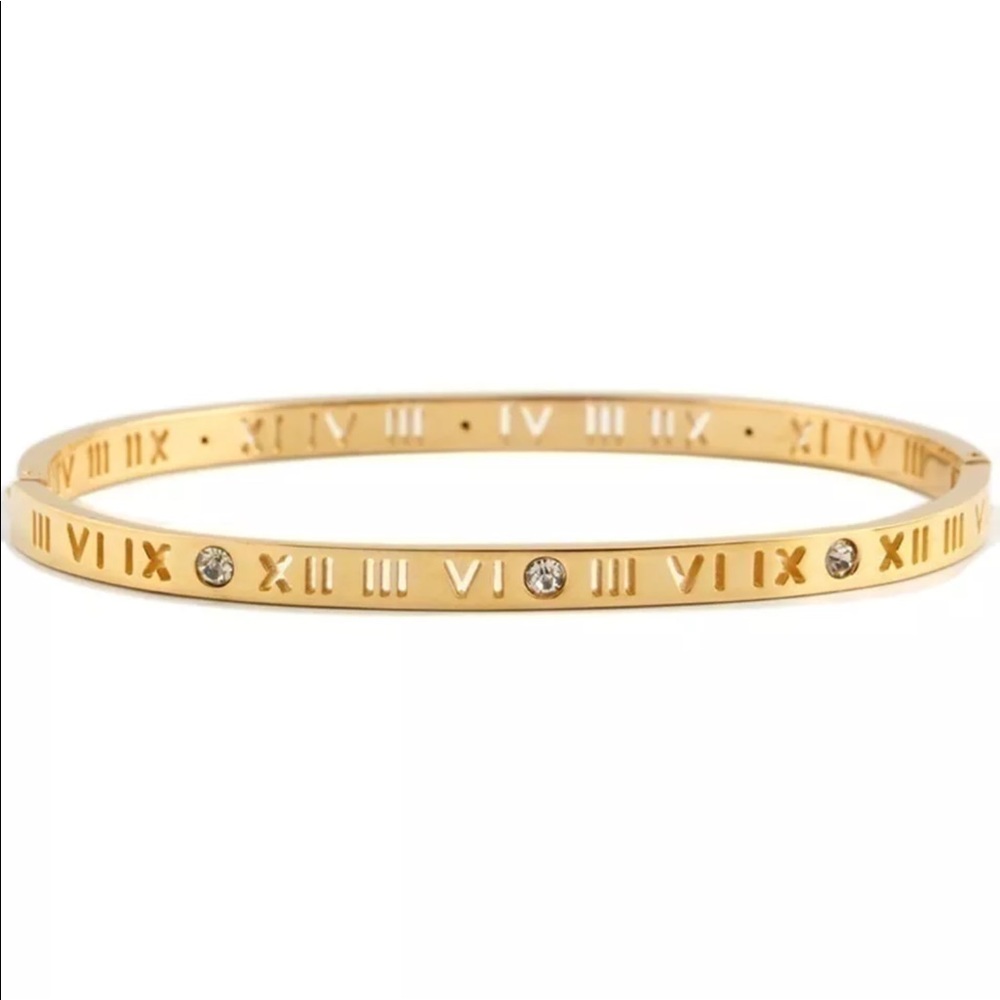 Silver bangle bracelet roman numeral - Picture 3 of 6